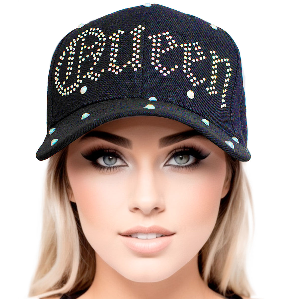 Hat Black Canvas Queen Baseball Cap for Women - Premium Wholesale Fashion Accessories from Pinktown - Just $14! Shop now at chiquestyles