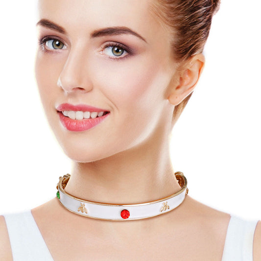 White Bee Casting Choker|16 inches - Premium Wholesale Jewelry from Pinktown - Just $18! Shop now at chiquestyles