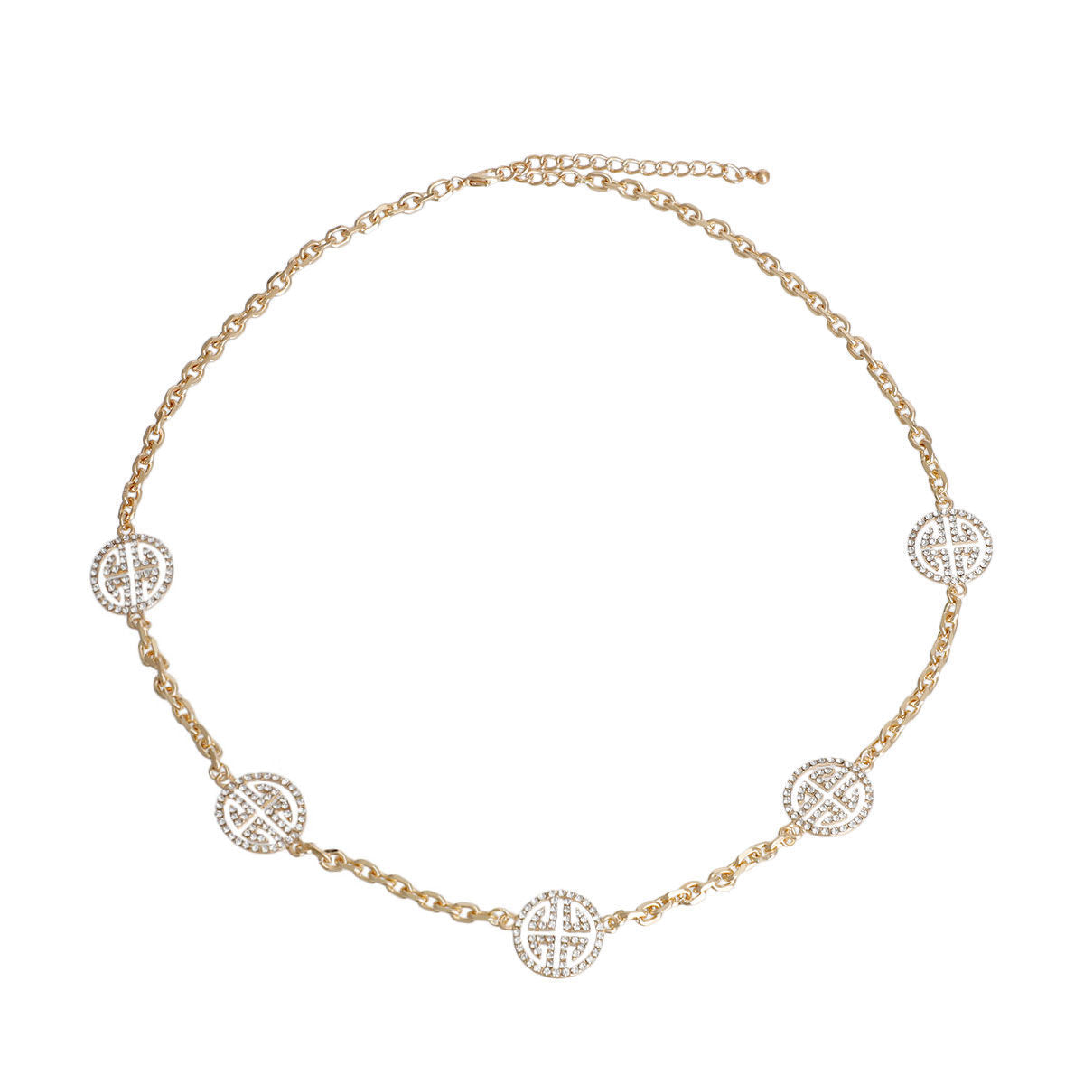 Gold Station Round Greek Key Necklace|22 inches - Premium Wholesale Jewelry from Pinktown - Just $17! Shop now at chiquestyles