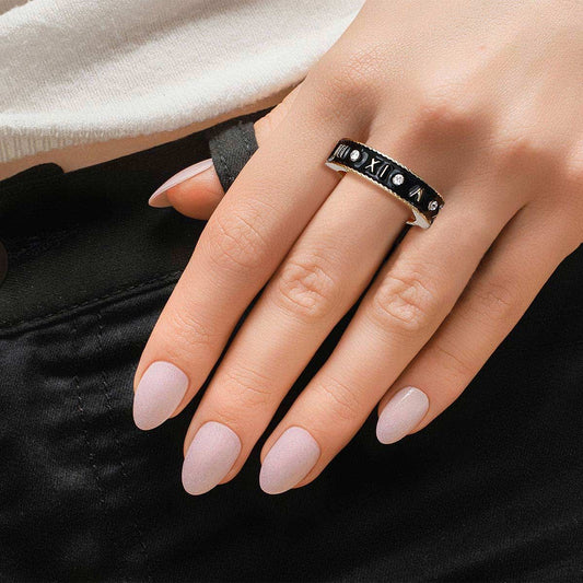 Black Roman Numeral Ring|Stretch To Fit - Premium Wholesale Jewelry from Pinktown - Just $7! Shop now at chiquestyles