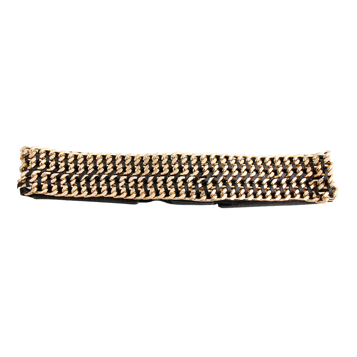 Gold Chain Black Belt|Stretch to Fit - Premium Wholesale Fashion Accessories from Pinktown - Just $13! Shop now at chiquestyles