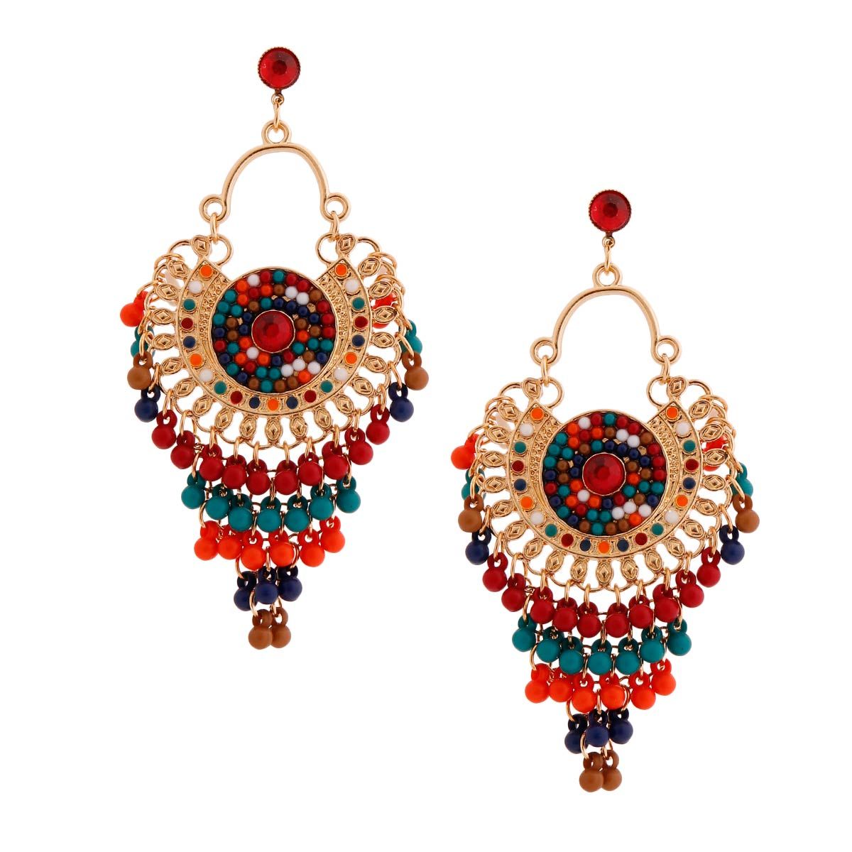 Multi Color Beaded Mandala Earrings|3.75 inches - Premium Wholesale Jewelry from Pinktown - Just $13! Shop now at chiquestyles