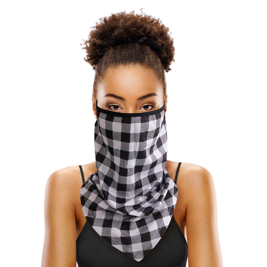 Black and White Buffalo Plaid Scarf Mask|Stretch to Fit - Premium Wholesale Fashion Accessories from Pinktown - Just $9! Shop now at chiquestyles