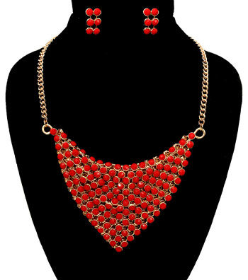 Red Bead Scarf Necklace Set|18 inches - Premium Wholesale Jewelry from Pinktown - Just $14! Shop now at chiquestyles