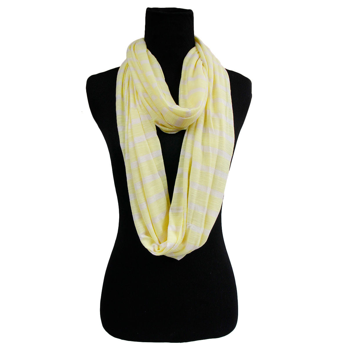 Yellow Striped Infinity Scarf|70 x 18.5 inches - Premium Wholesale Fashion Accessories from Pinktown - Just $11! Shop now at chiquestyles