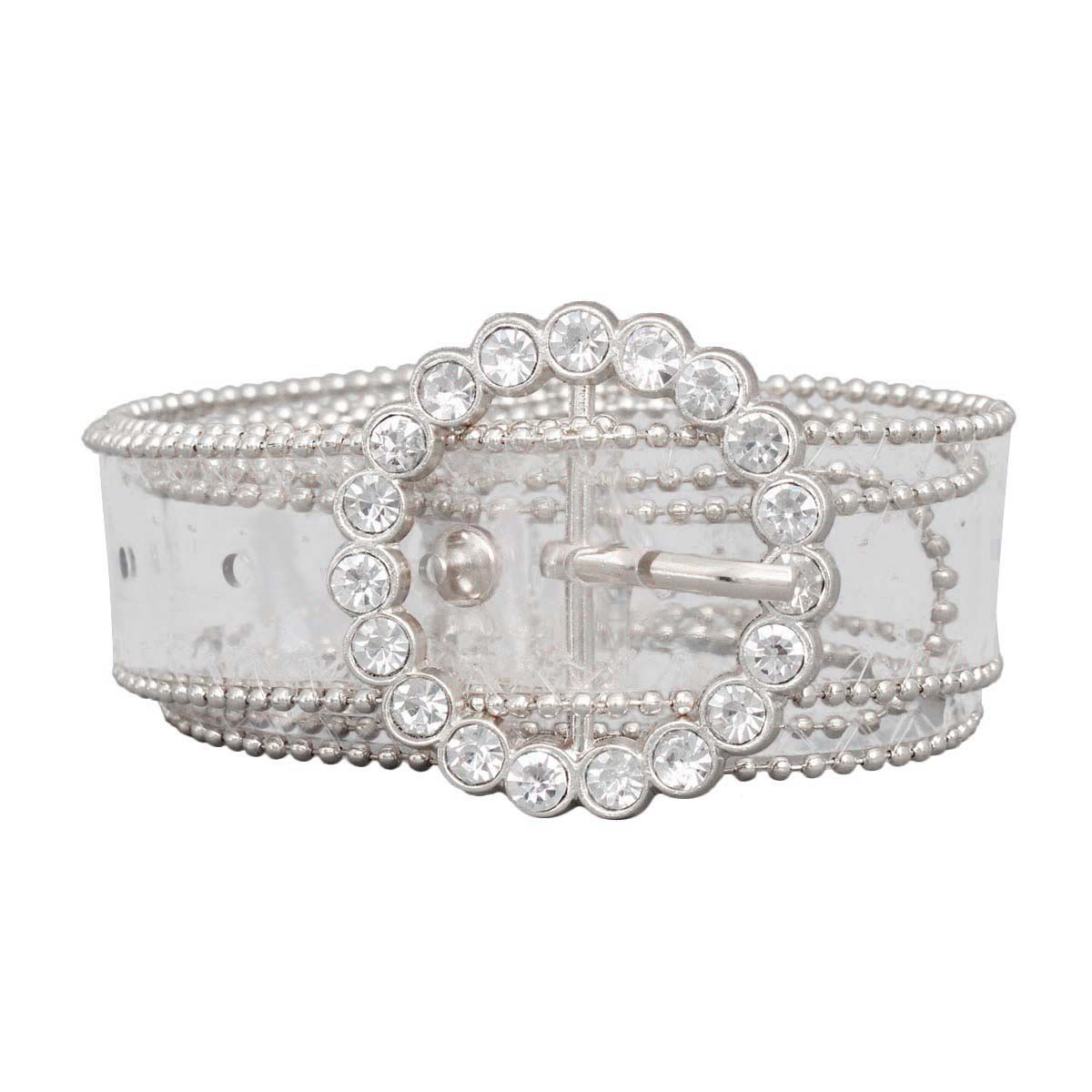 Silver Crystal Transparent Belt|40 inches - Premium Wholesale Fashion Accessories from Pinktown - Just $11! Shop now at chiquestyles