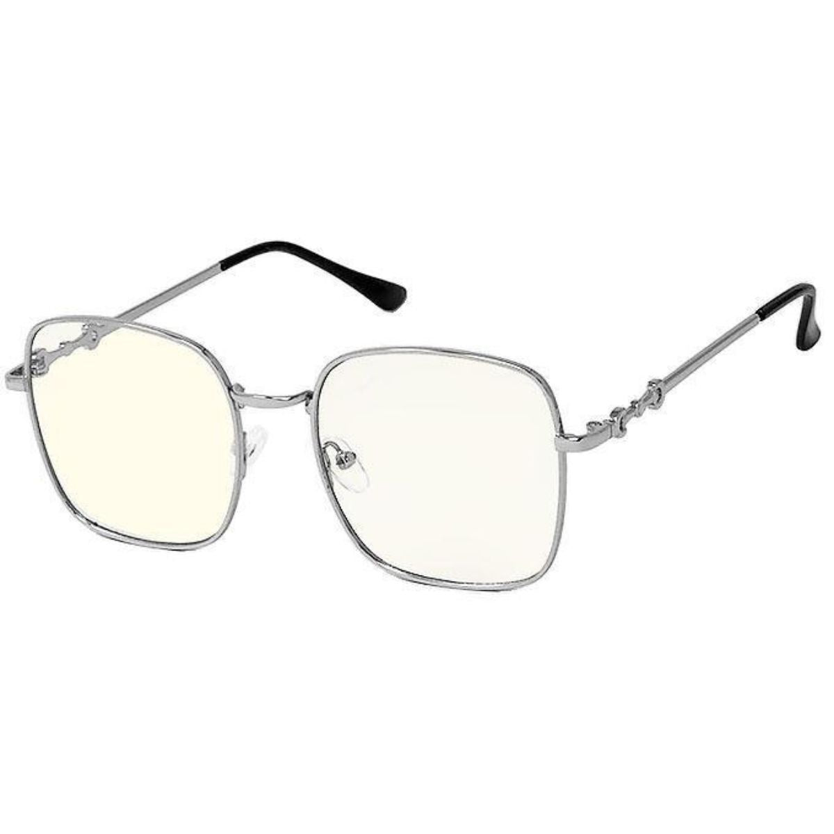 Silver Blue Light Square Glasses|5.15 x 2 inches - Premium Wholesale Fashion Accessories from Pinktown - Just $10! Shop now at chiquestyles