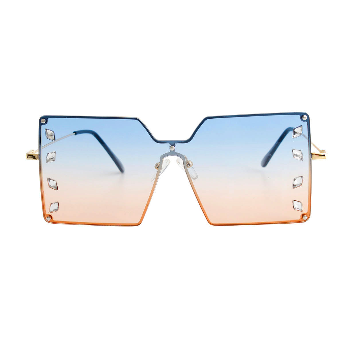 Blue Square Stone Sunglasses|5.5 x 2.25 inches - Premium Wholesale Fashion Accessories from Pinktown - Just $15! Shop now at chiquestyles