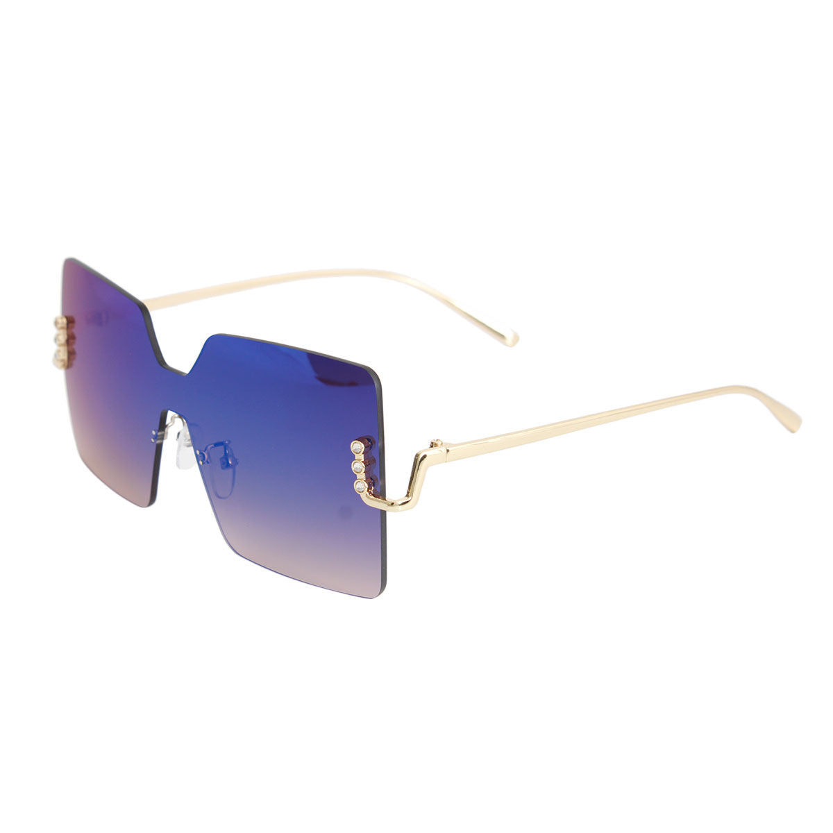 Blue One Piece Square Sunglasses|5.6 x 2.25 inches - Premium Wholesale Fashion Accessories from Pinktown - Just $15! Shop now at chiquestyles