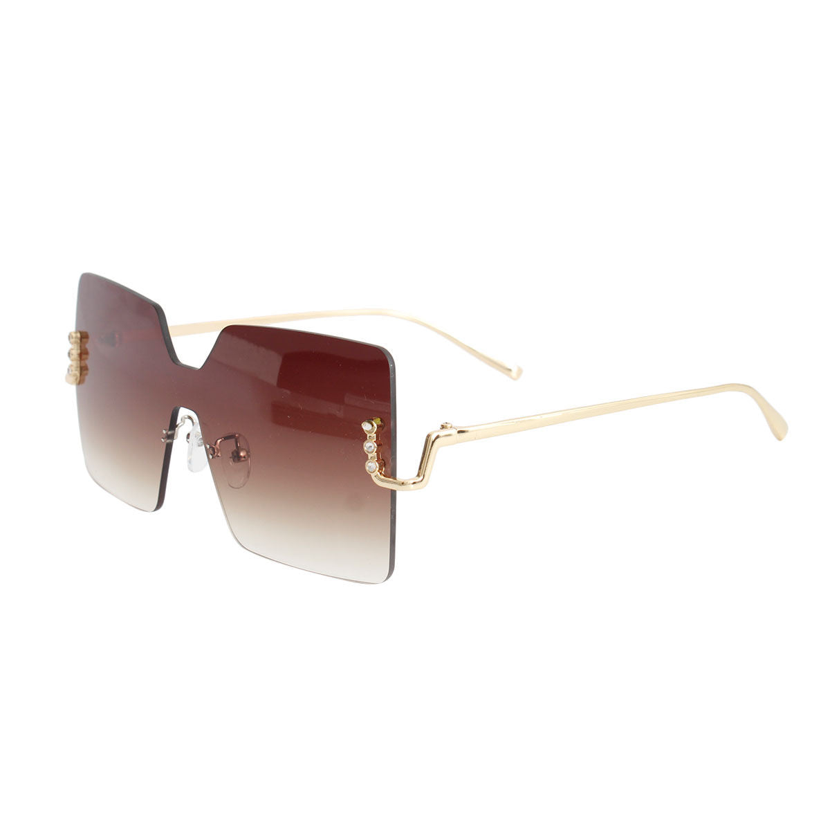 Brown One Piece Square Sunglasses|5.6 x 2.25 inches - Premium Wholesale Fashion Accessories from Pinktown - Just $15! Shop now at chiquestyles