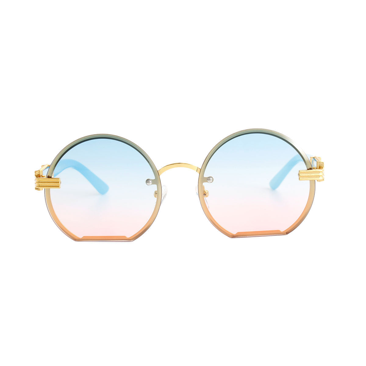 Blue Round Flat Sunglasses|5.5 x 2 inches - Premium Wholesale Fashion Accessories from Pinktown - Just $13! Shop now at chiquestyles