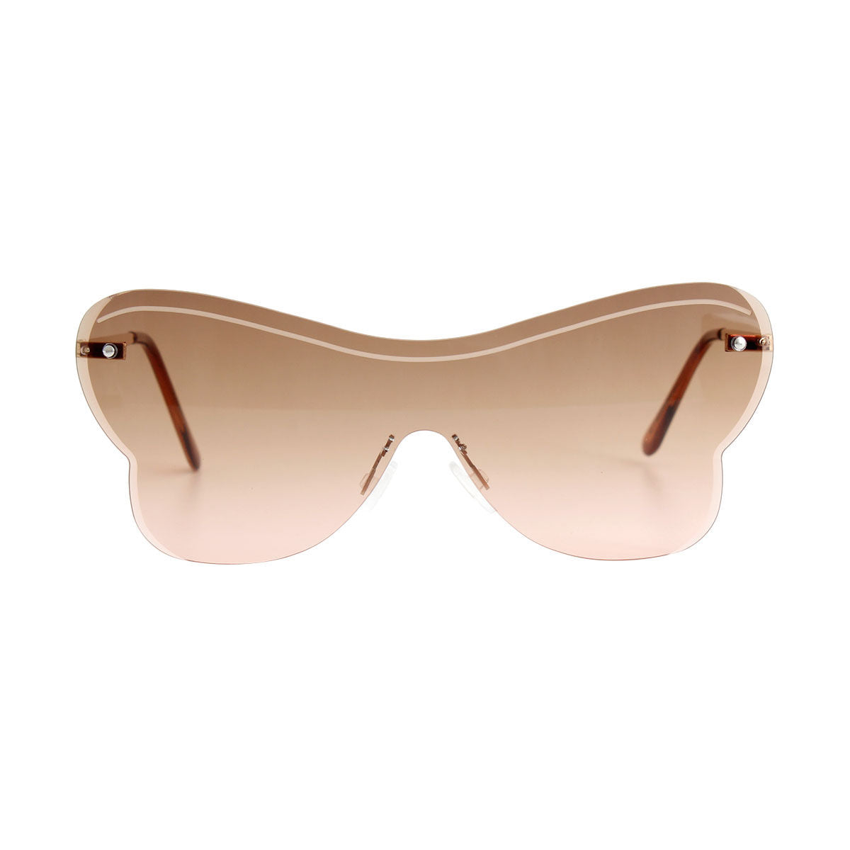 Brown One Piece Butterfly Sunglasses|5.75 x 2.25 inches - Premium Wholesale Fashion Accessories from Pinktown - Just $13! Shop now at chiquestyles