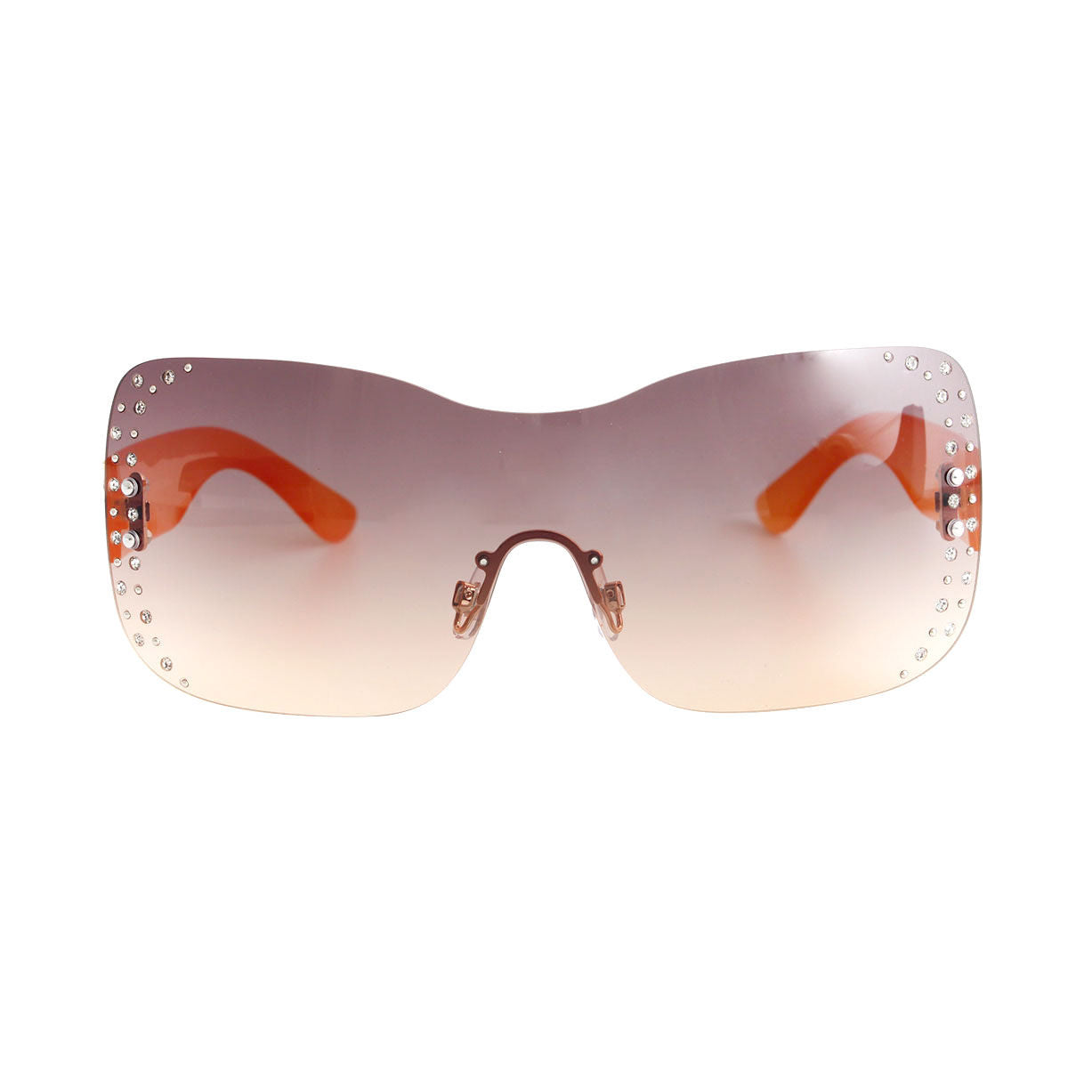 Orange Rimless Butterfly Sunglasses|6.15 x 2.35 inches - Premium Wholesale Fashion Accessories from Pinktown - Just $16! Shop now at chiquestyles