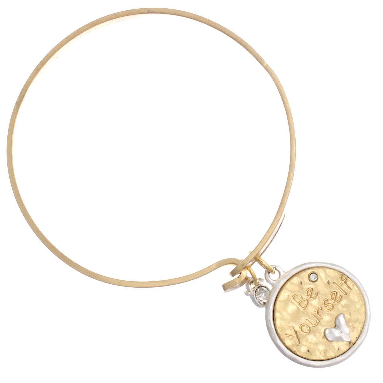 Burnished Gold Wire Be Yourself Bracelet|8 inches - Premium Wholesale Jewelry from Pinktown - Just $13! Shop now at chiquestyles