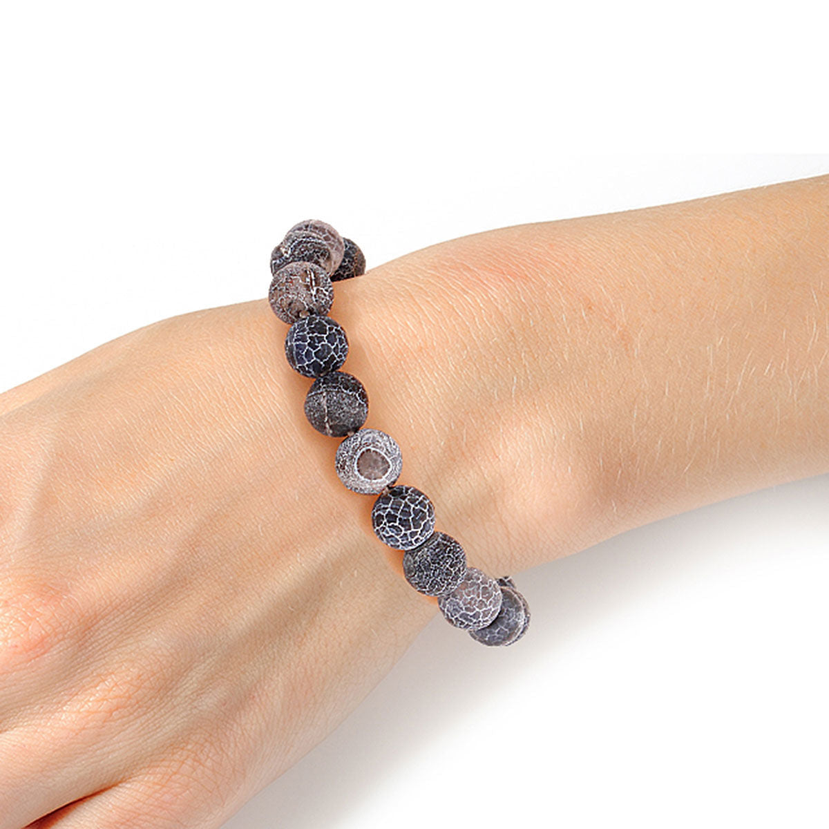 Black Stone 10mm Bracelet|Stretch to Fit - Premium Wholesale Jewelry from Pinktown - Just $7! Shop now at chiquestyles