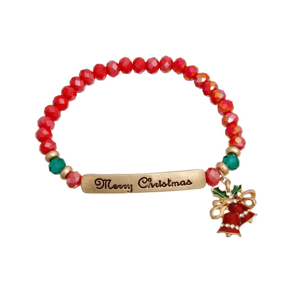 Merry Christmas Plate Bracelet|Stretch to Fit - Premium Wholesale Jewelry from Pinktown - Just $7! Shop now at chiquestyles