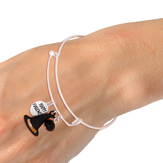 Witch Charm Halloween Bangle|8 inches - Premium Wholesale Jewelry from Pinktown - Just $5! Shop now at chiquestyles