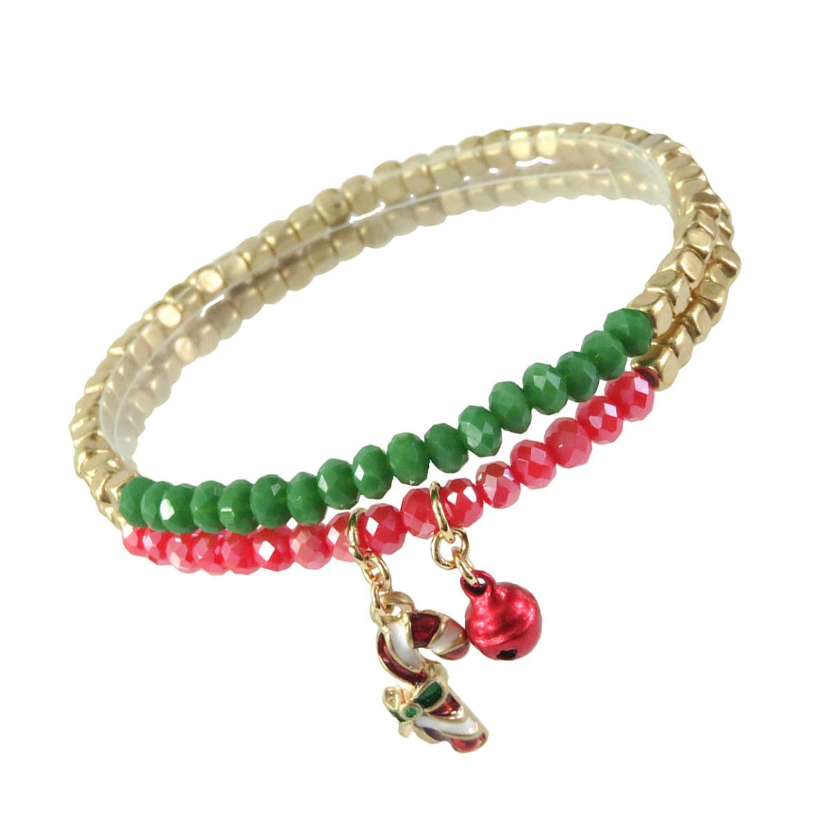 2 Pcs Candy Cane Bracelet|Stretch to Fit - Premium Wholesale Jewelry from Pinktown - Just $8! Shop now at chiquestyles