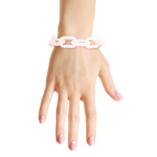 White Rubber Coated Chain Bracelet|8 + 2 inches - Premium Wholesale Jewelry from Pinktown - Just $7! Shop now at chiquestyles