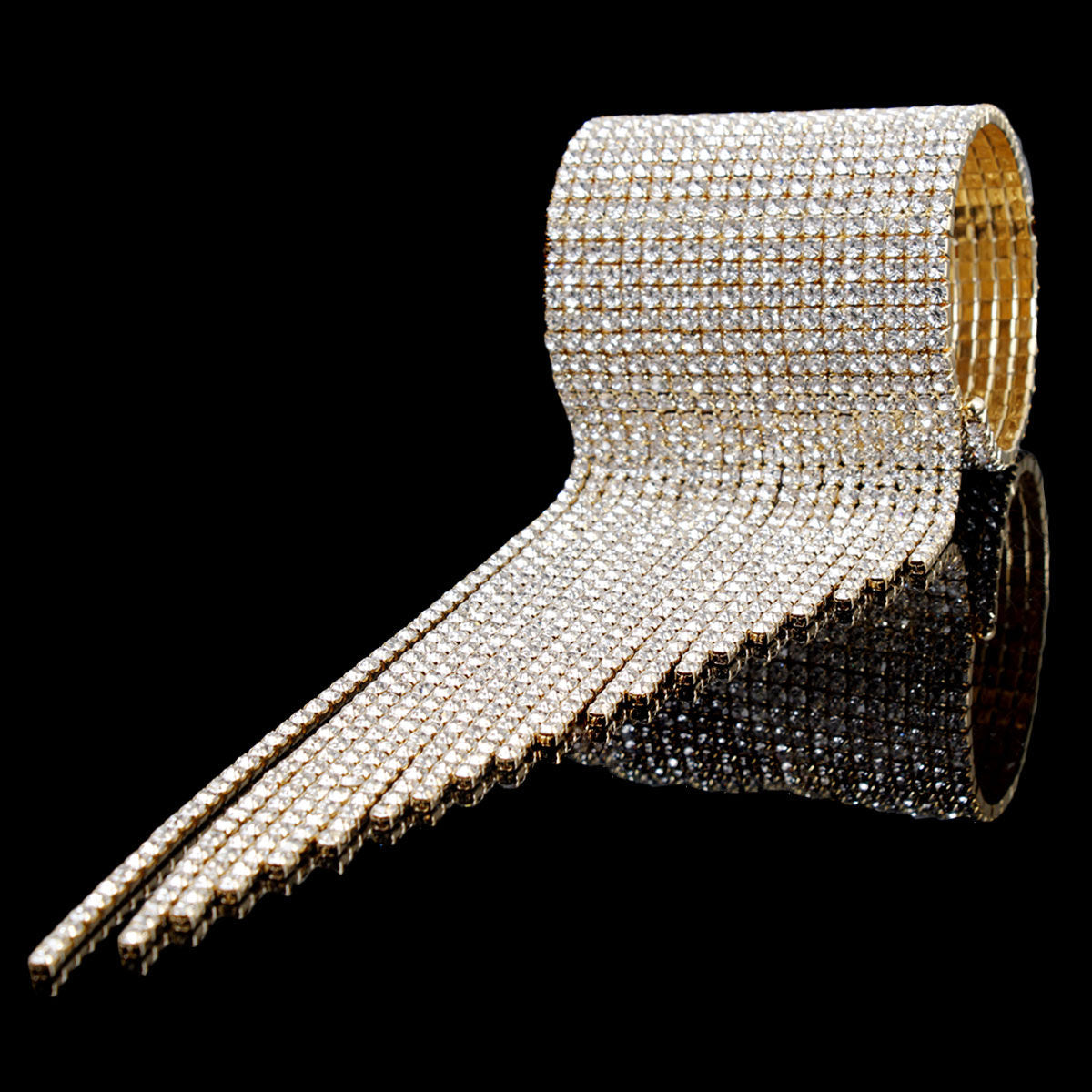 Gold 20 Line Fringe Cuff|Adjustable - Premium Wholesale Jewelry from Pinktown - Just $46! Shop now at chiquestyles