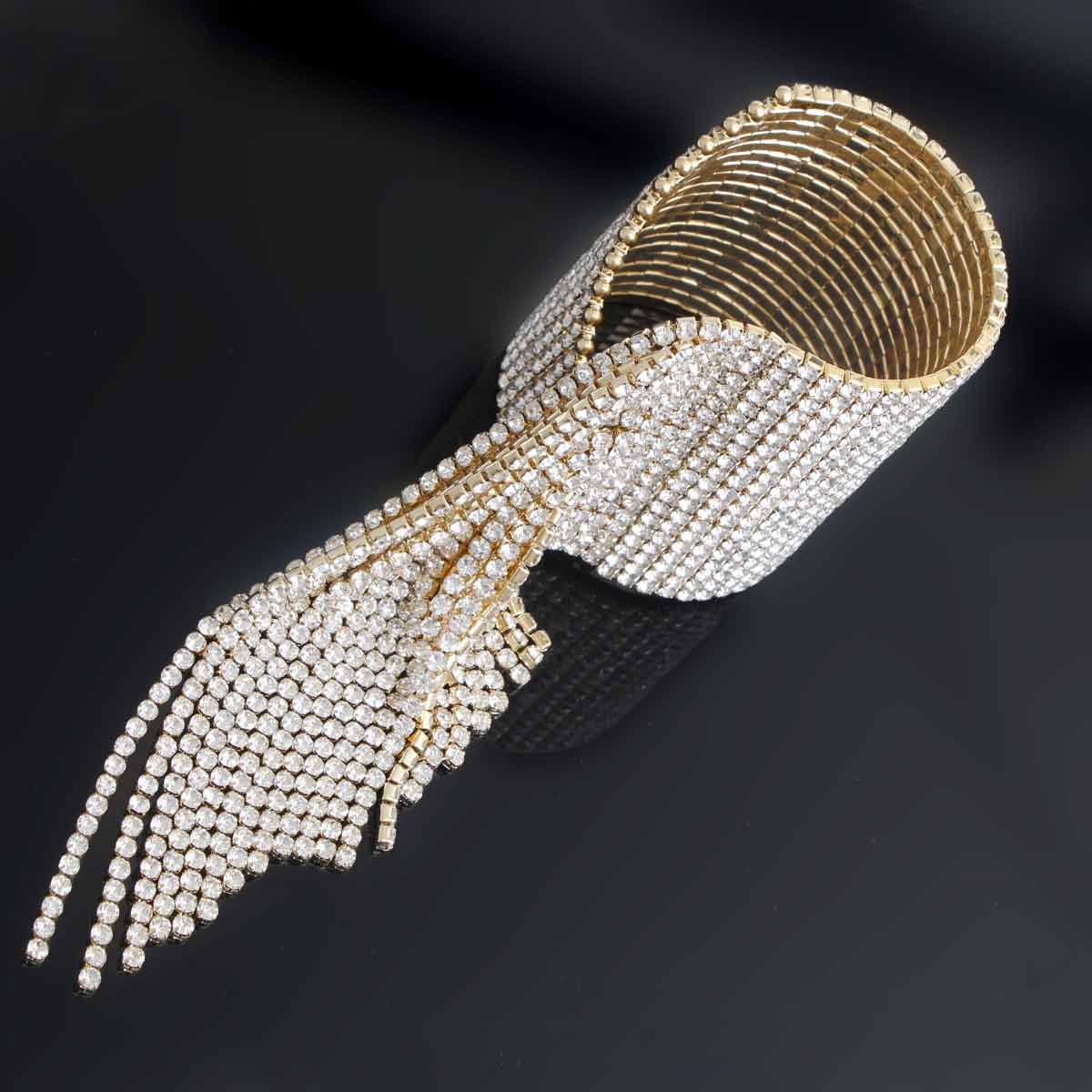 Gold 20 Line Fringe Cuff|Adjustable - Premium Wholesale Jewelry from Pinktown - Just $46! Shop now at chiquestyles