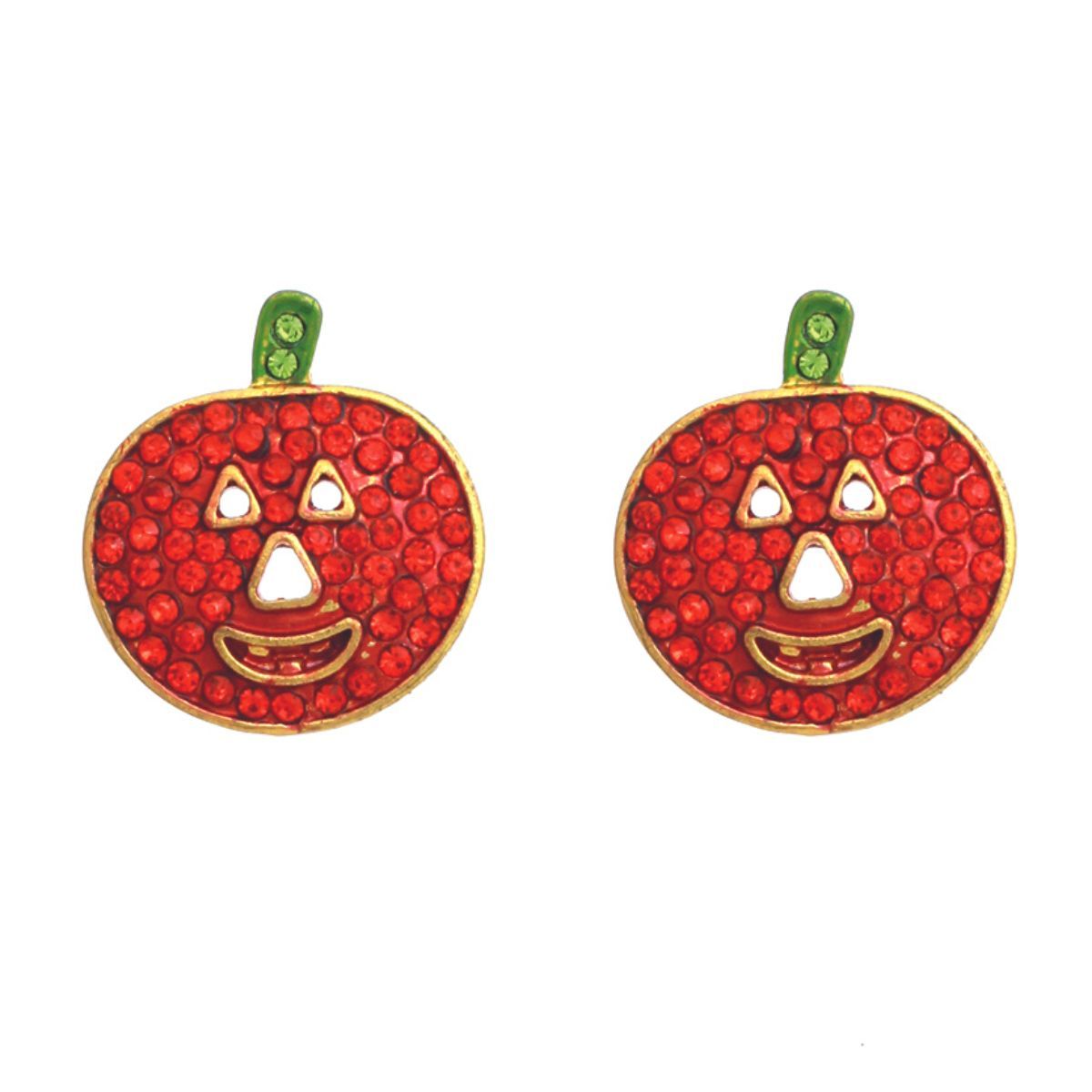 Orange Jack O Lantern Studs|.85 x .8 inches - Premium Wholesale Jewelry from Pinktown - Just $10! Shop now at chiquestyles