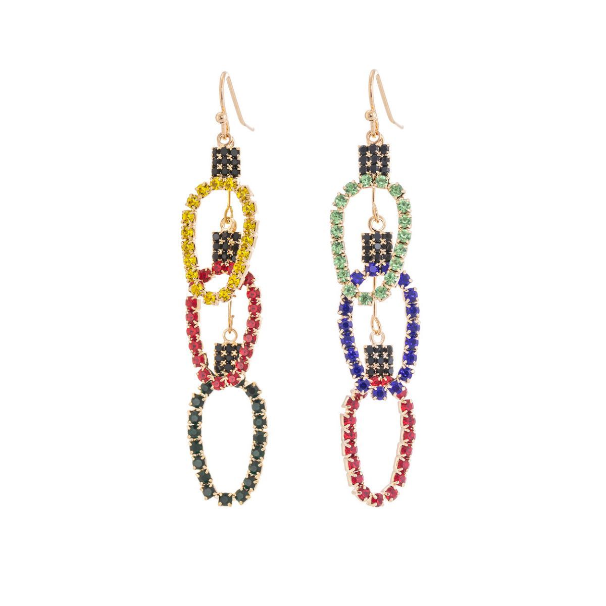 Multi Triple Xmas Light Earrings|2.5 inches - Premium Wholesale Jewelry from Pinktown - Just $11! Shop now at chiquestyles