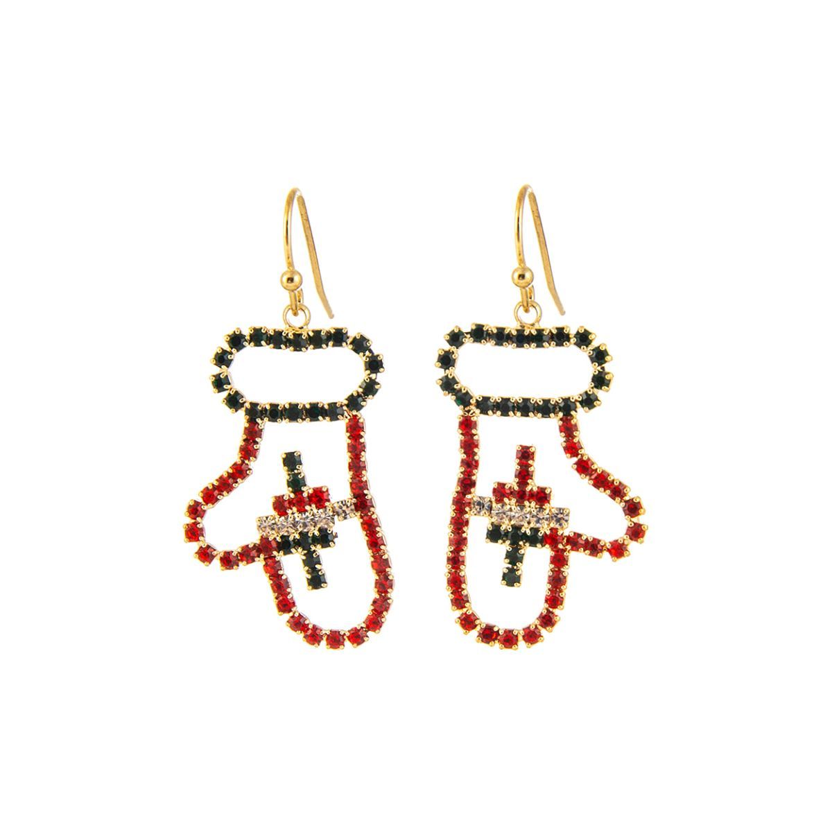 Xmas Mitten Earrings|1.5 inches - Premium Wholesale Jewelry from Pinktown - Just $5! Shop now at chiquestyles