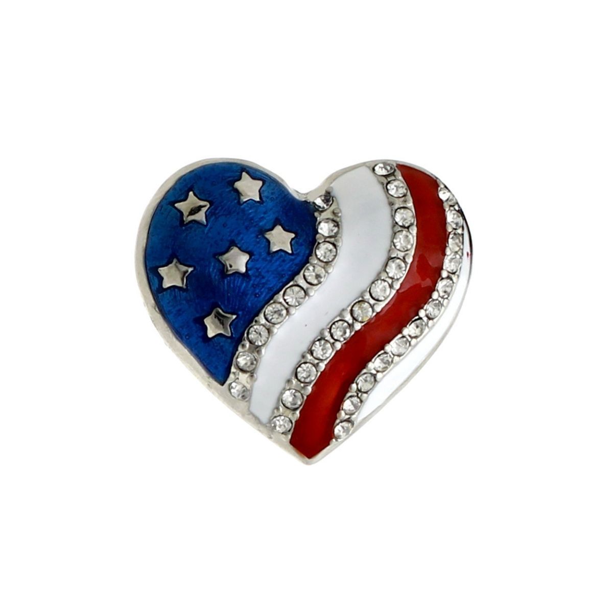 American Flag Heart Brooch|1.13 x 1.1 inches - Premium Wholesale Jewelry from Pinktown - Just $6! Shop now at chiquestyles