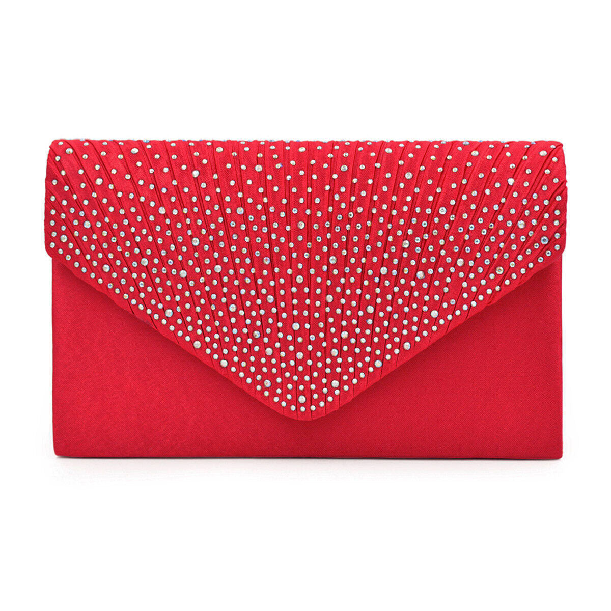 Clutch Red Ruched Rhinestone Bag for Women|5 x 8.25 x 2 inches - Premium Wholesale Fashion Accessories from Pinktown - Just $38! Shop now at chiquestyles