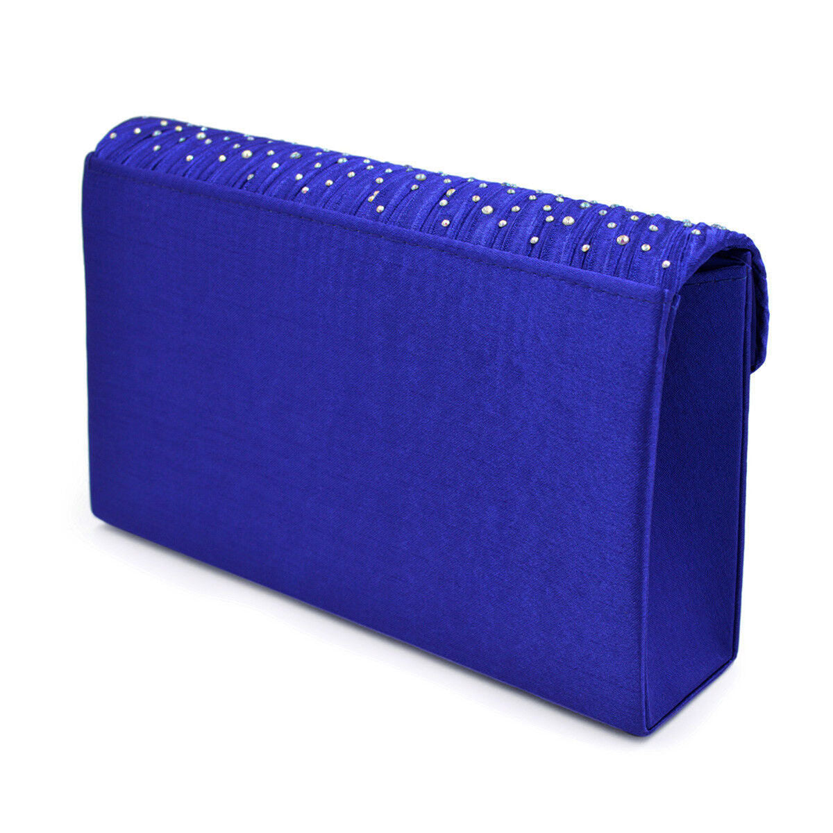 Clutch Blue Ruched Rhinestone Bag for Women|5 x 8.25 x 2 inches - Premium Wholesale Fashion Accessories from Pinktown - Just $33! Shop now at chiquestyles