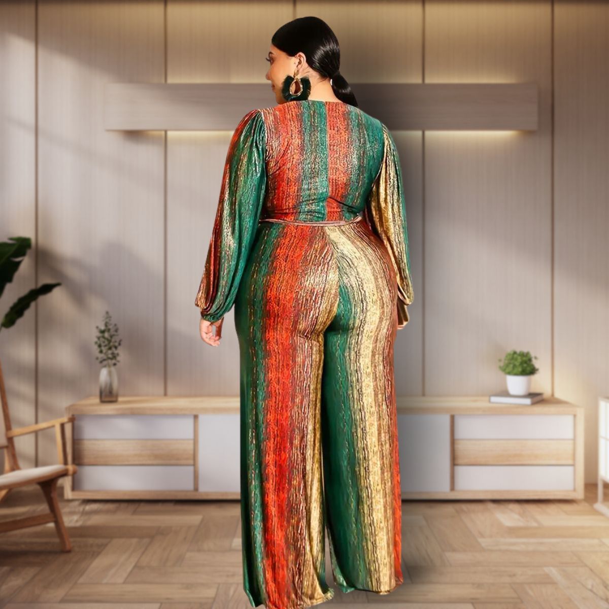 Striped 4XL Belted Jumpsuit|4XL - Premium Wholesale Boutique Clothing from Pinktown - Just $66! Shop now at chiquestyles