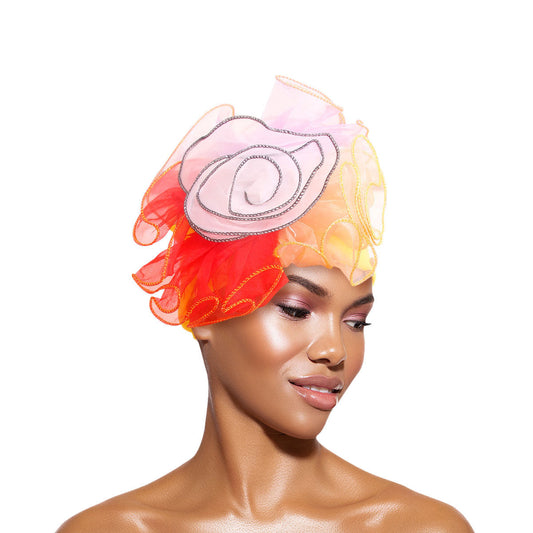 Fuchsia Pleated Ruffle Rhinestone Turban|Stretch to Fit - Premium Wholesale Fashion Accessories from Pinktown - Just $7! Shop now at chiquestyles