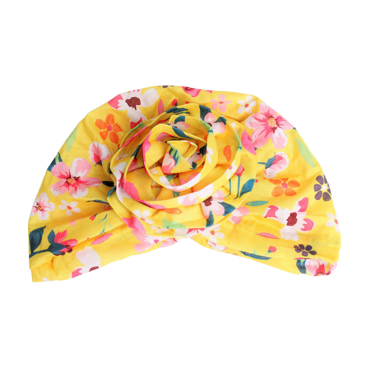 Yellow Floral Flower Knot Turban|Stretch to Fit - Premium Wholesale Fashion Accessories from Pinktown - Just $7! Shop now at chiquestyles