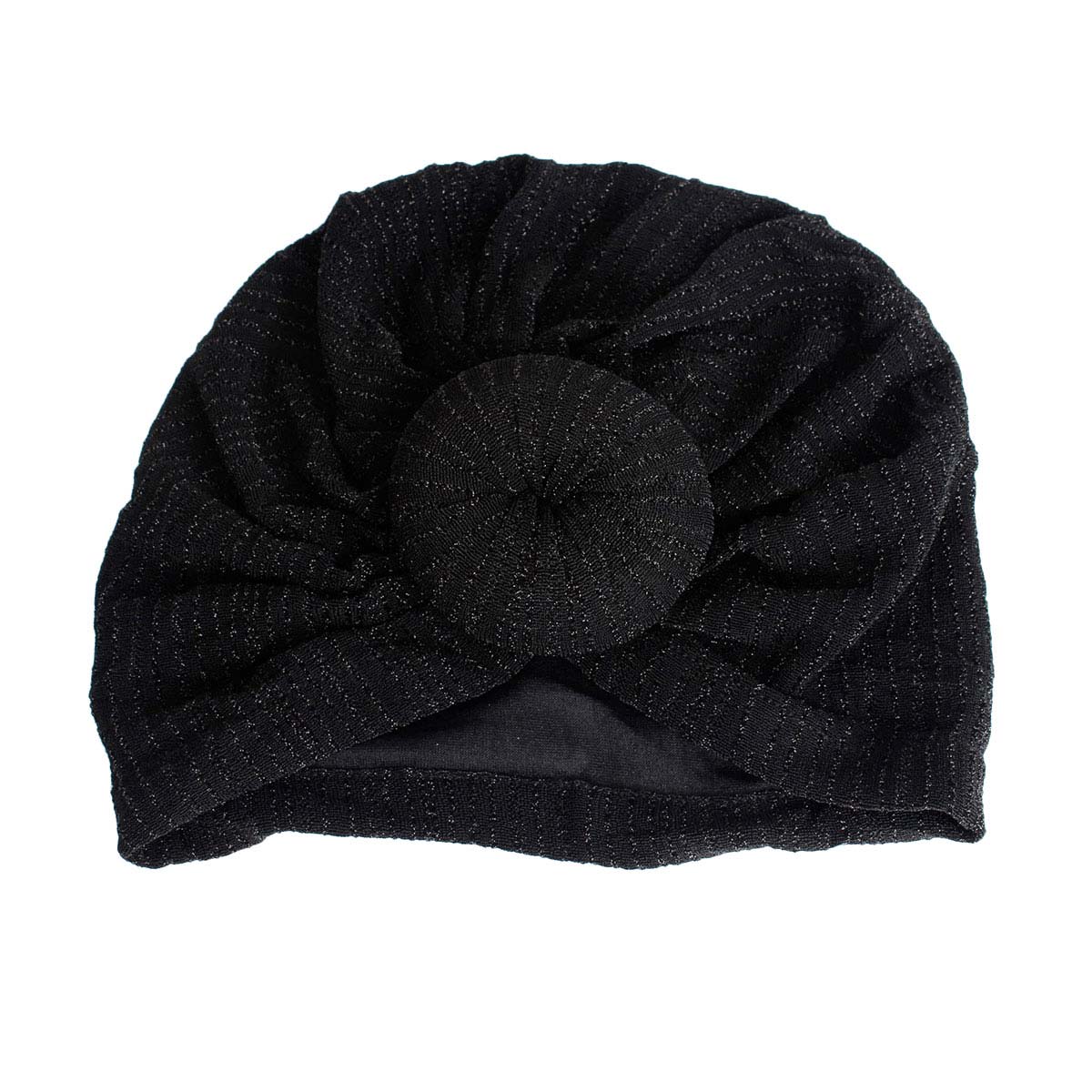 Black Stripe Donut Knot Turban|Stretch to Fit - Premium Wholesale Fashion Accessories from Pinktown - Just $8! Shop now at chiquestyles