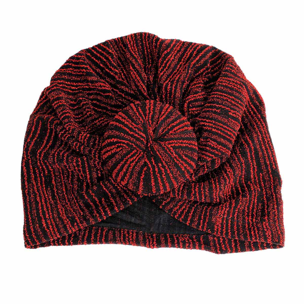 Red Stripe Donut Knot Turban|Stretch to Fit - Premium Wholesale Fashion Accessories from Pinktown - Just $8! Shop now at chiquestyles