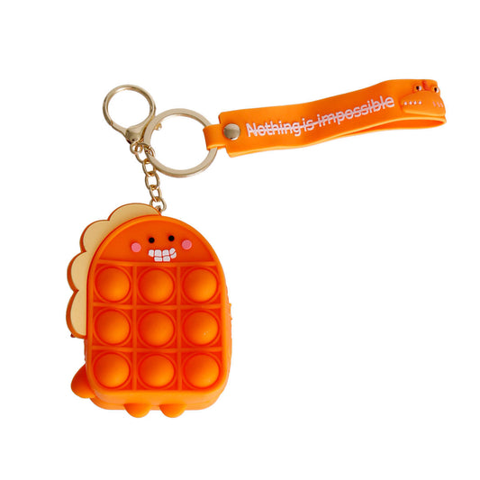 Orange Dino Bubble Pop Keychain|3 x 2.25 inches - Premium Wholesale Fashion Accessories from Pinktown - Just $9! Shop now at chiquestyles