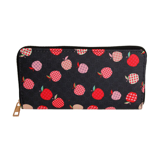 Apple Affection: Woven Wallet in Blackt|7.5 x 4 x 1 inches - Premium Wholesale Fashion Accessories from Pinktown - Just $19! Shop now at chiquestyles