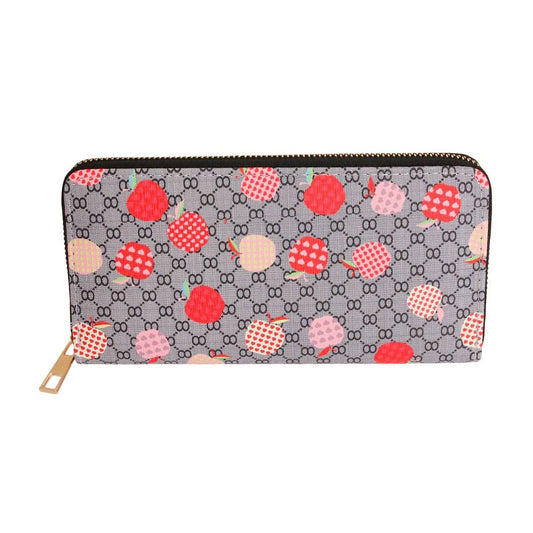 Gray Apple Designer Woven Wallet|7.5 x 4 x 1 inches - Premium Wholesale Fashion Accessories from Pinktown - Just $19! Shop now at chiquestyles