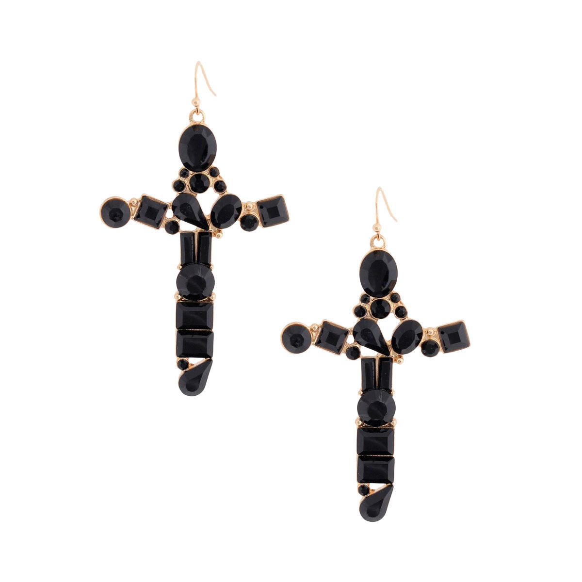 Black Celeb Cross Earrings|2.5 inches - Premium Wholesale Jewelry from Pinktown - Just $10! Shop now at chiquestyles