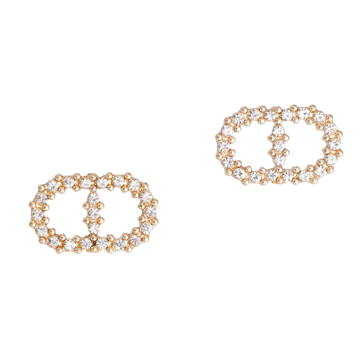 Gold Rhinestone Infinity Studs|1 inch - Premium Wholesale Jewelry from Pinktown - Just $7! Shop now at chiquestyles