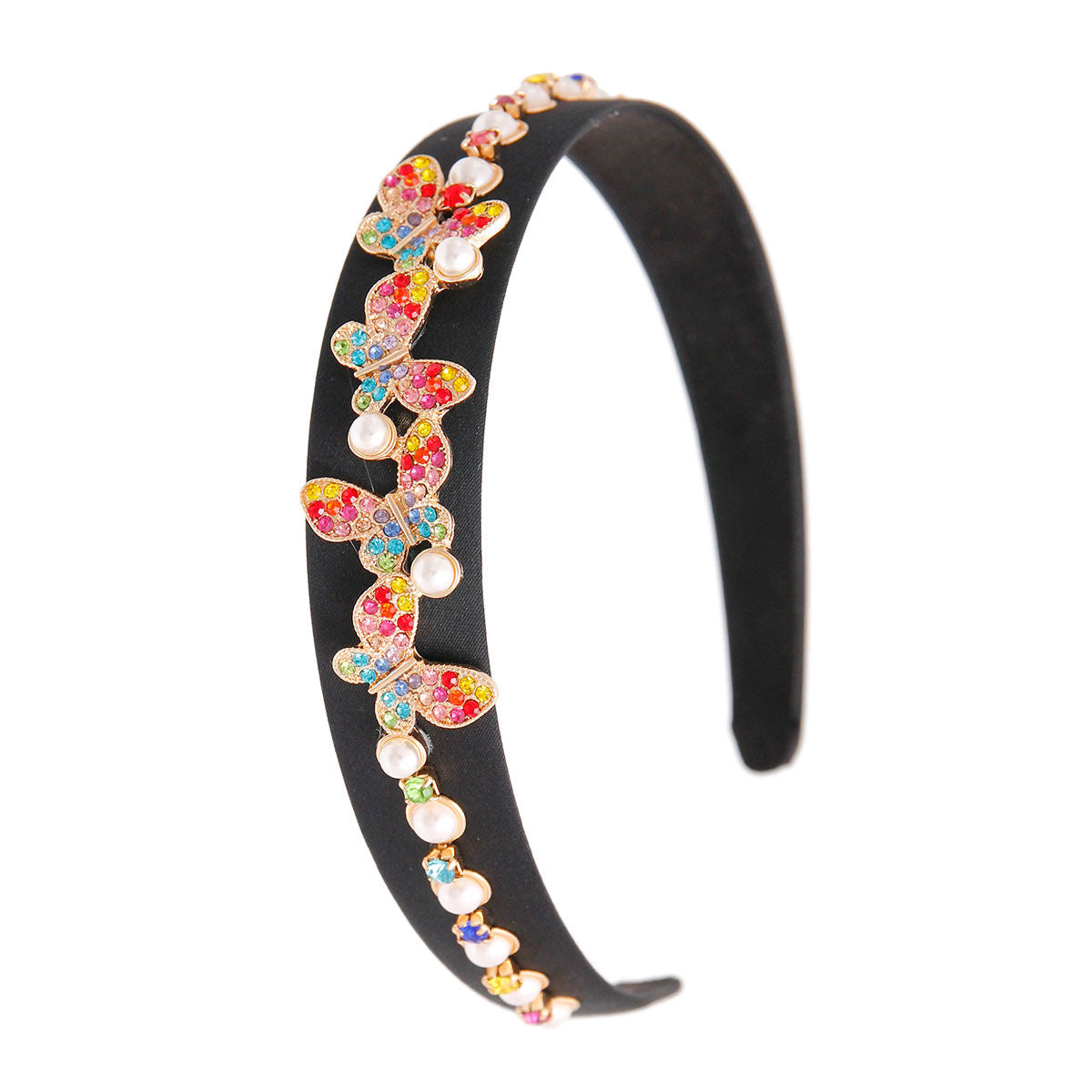 Rainbow Butterfly Pearl Headband|Adjustable - Premium Wholesale Fashion Accessories from Pinktown - Just $17! Shop now at chiquestyles