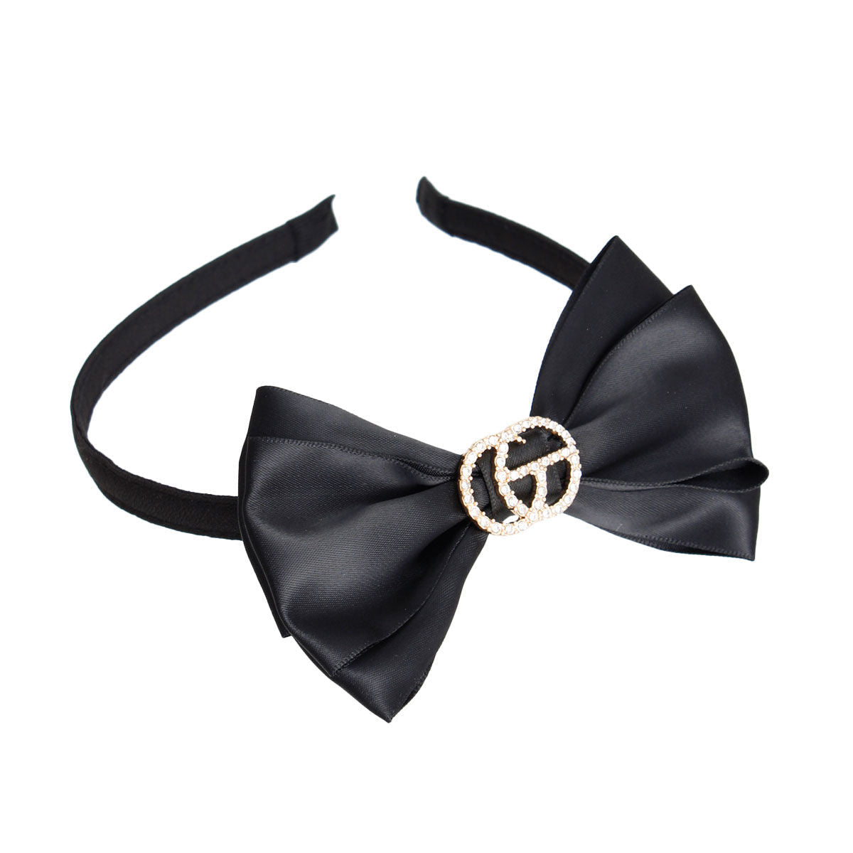 Black Bow GG Headband|Adjustable - Premium Wholesale Fashion Accessories from Pinktown - Just $12! Shop now at chiquestyles