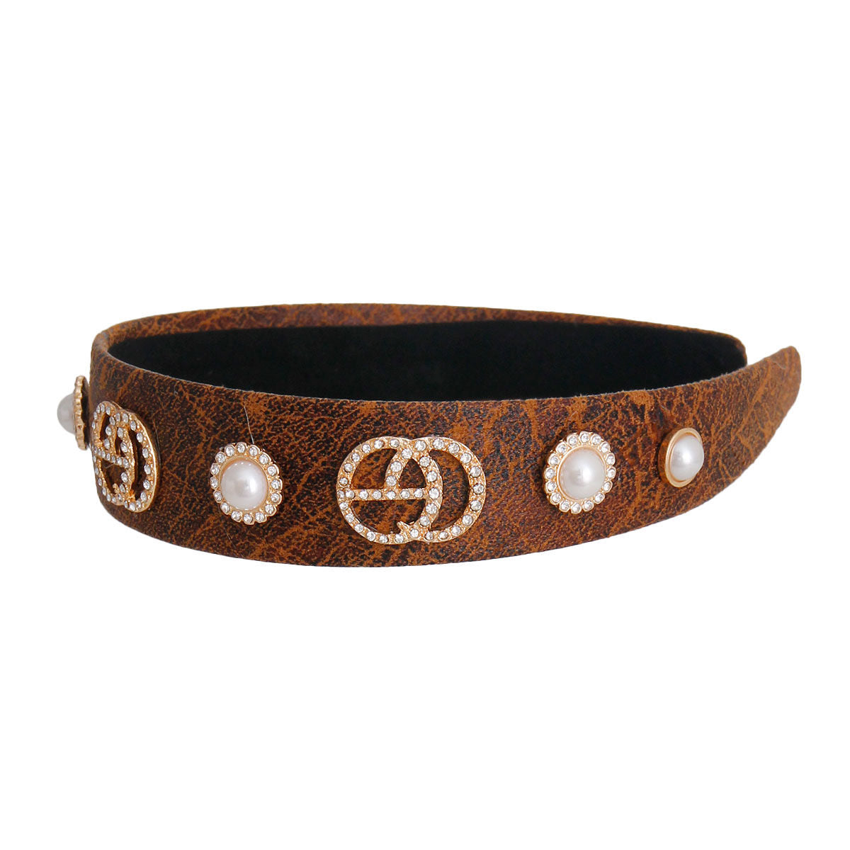 Brown Fabric Designer Headband|Adjustable - Premium Wholesale Fashion Accessories from Pinktown - Just $14! Shop now at chiquestyles