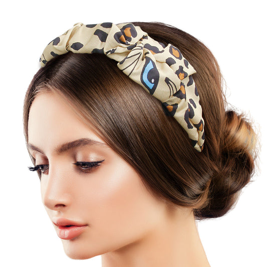 Ultrasoft Gold Leopard Print Headband|Adjustable - Premium Wholesale Fashion Accessories from Pinktown - Just $9! Shop now at chiquestyles