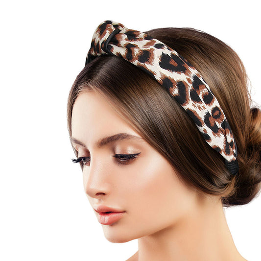 Brown and Black Leopard Knot Headband|Adjustable - Premium Wholesale Fashion Accessories from Pinktown - Just $8! Shop now at chiquestyles