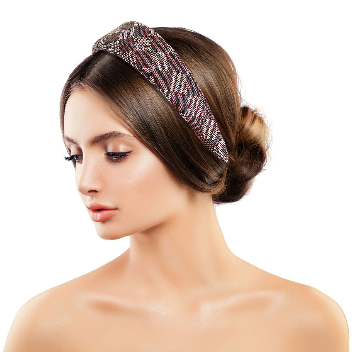 Brown Harlequin Print Headband|Adjustable - Premium Wholesale Fashion Accessories from Pinktown - Just $8! Shop now at chiquestyles