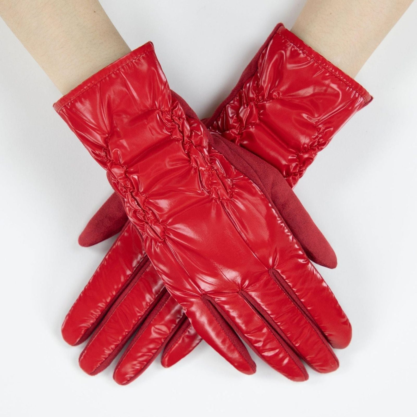 Gloves Red Puffer Winter Gloves for Women - Premium Wholesale Fashion Accessories from Pinktown - Just $20! Shop now at chiquestyles