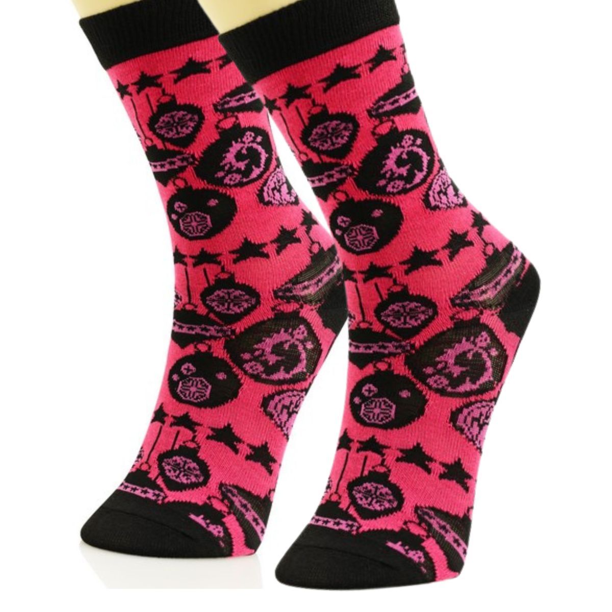 Christmas Ornament Crew Socks 3 Pcs|One Size - Premium Wholesale Fashion Accessories from Pinktown - Just $13! Shop now at chiquestyles