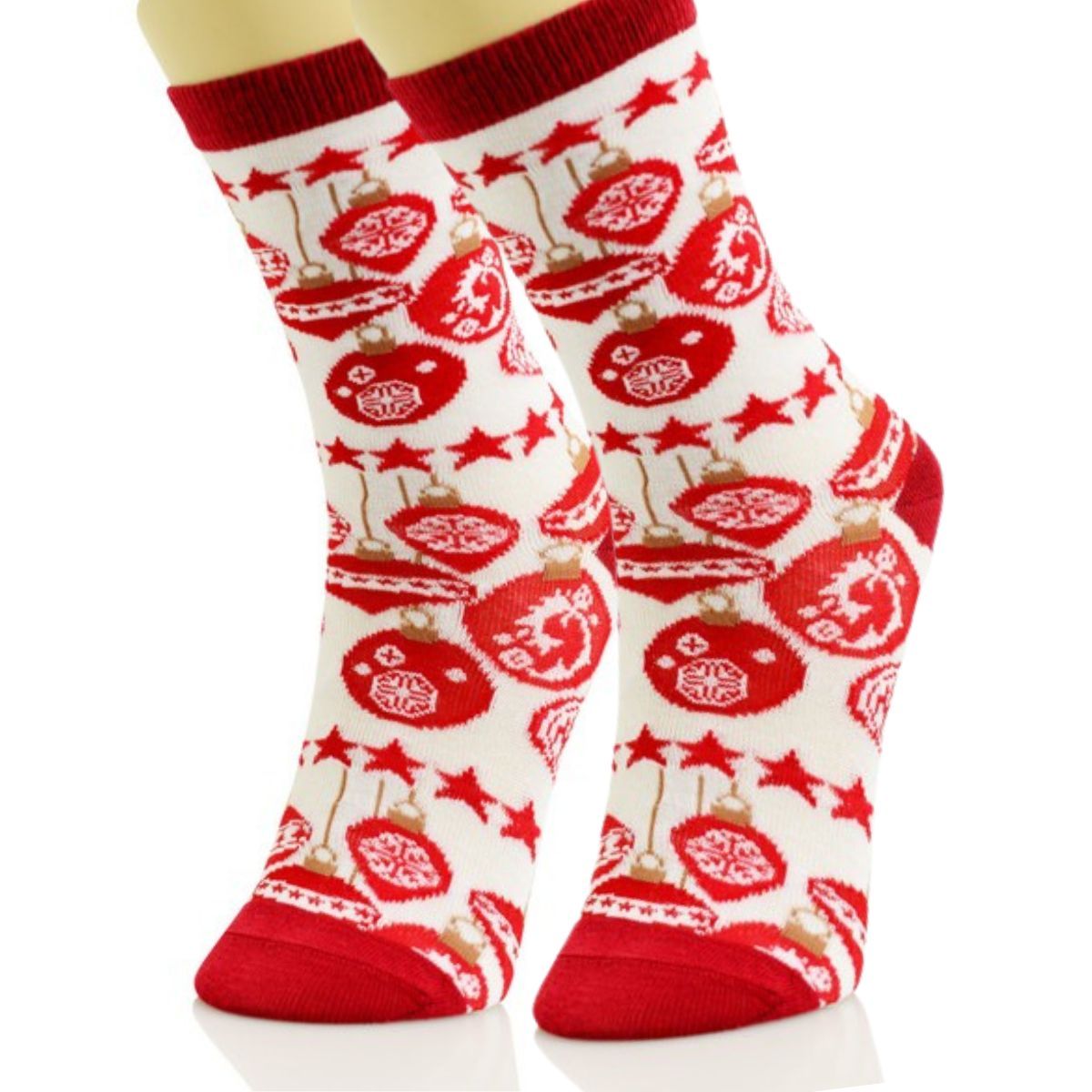 Xmas Ornament Crew Socks 3 Pcs|One Size - Premium Wholesale Fashion Accessories from Pinktown - Just $13! Shop now at chiquestyles